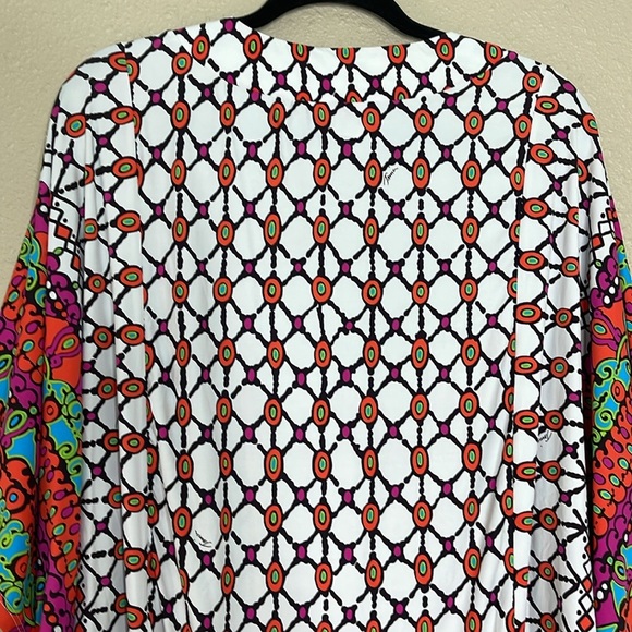 Trina Turke Women’s Venice Beach Tunic Cover Up in White Sz S Geometric Print - Picture 7 of 11